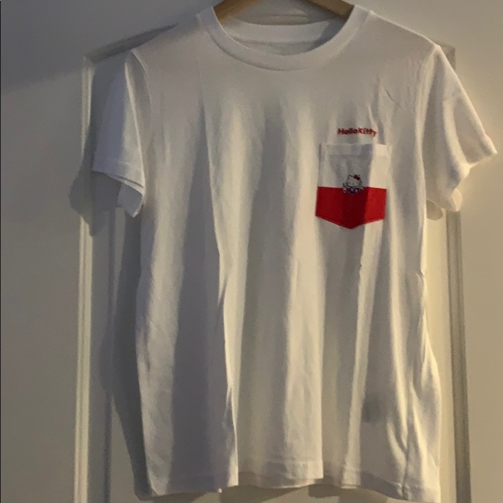 Hello kitty White pocket T-shirt sz L